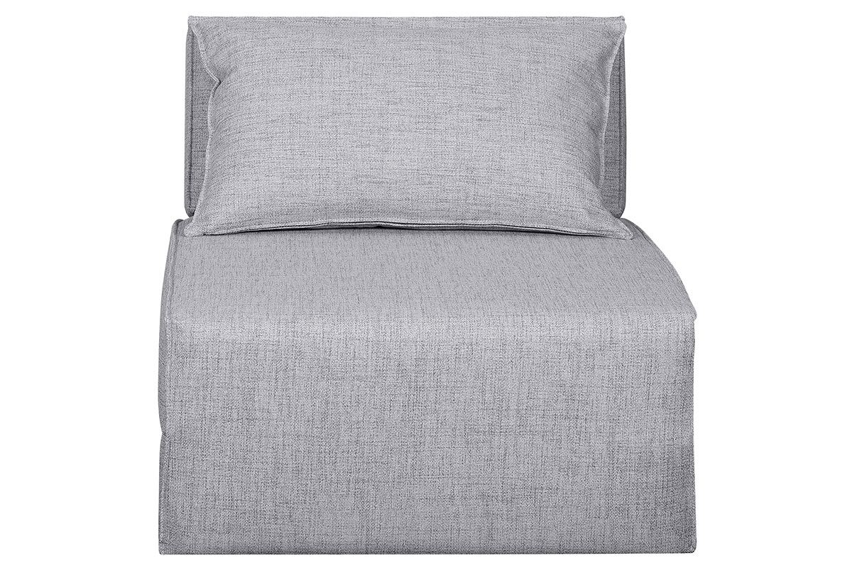 Chauffeuse 1 place convertible en tissu gris clair VICTOR