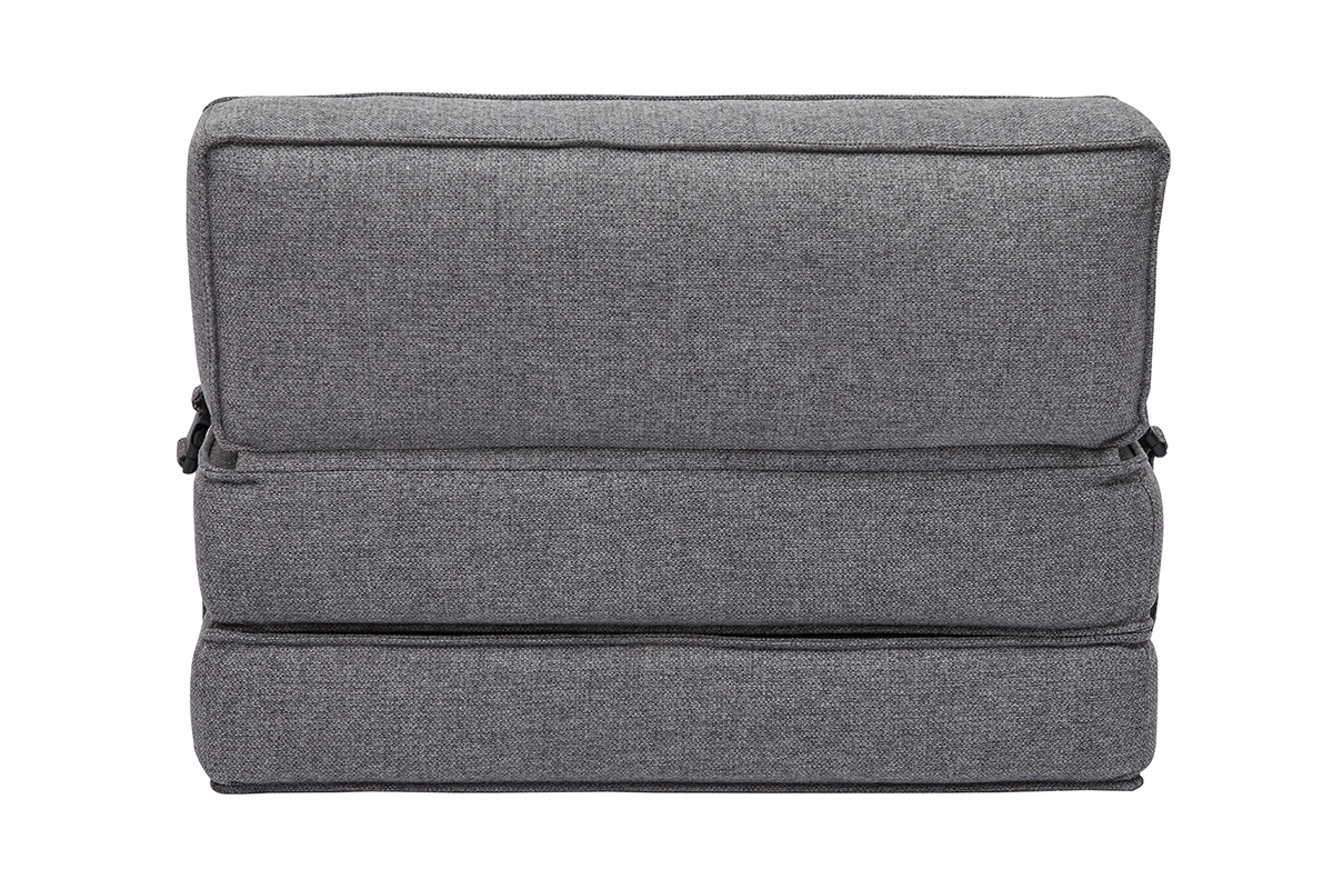 Chauffeuse 1 place convertible en tissu gris KATY