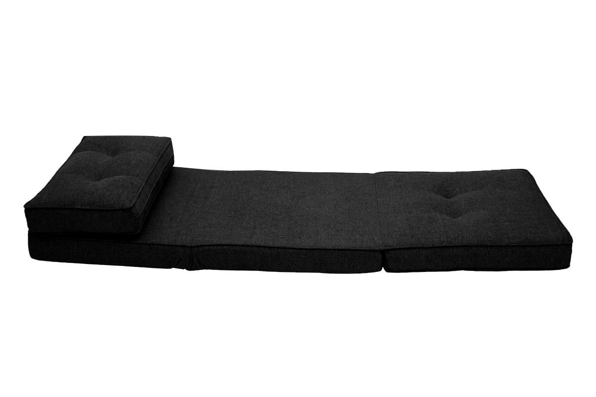 Chauffeuse 1 place convertible en tissu noir SALLY