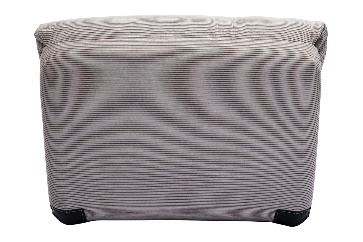 Chauffeuse 1 place convertible en tissu velours ctel gris clair SPENCER