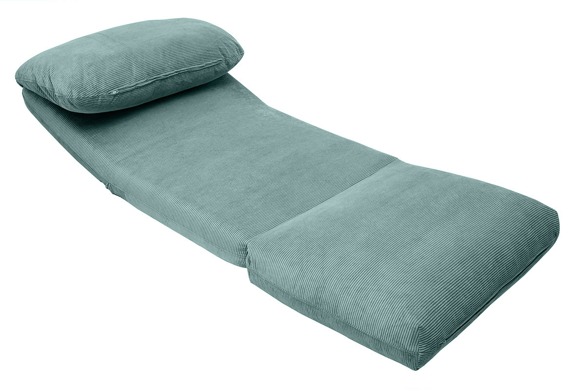 Chauffeuse 1 place convertible en tissu velours ctel vert cladon SPENCER