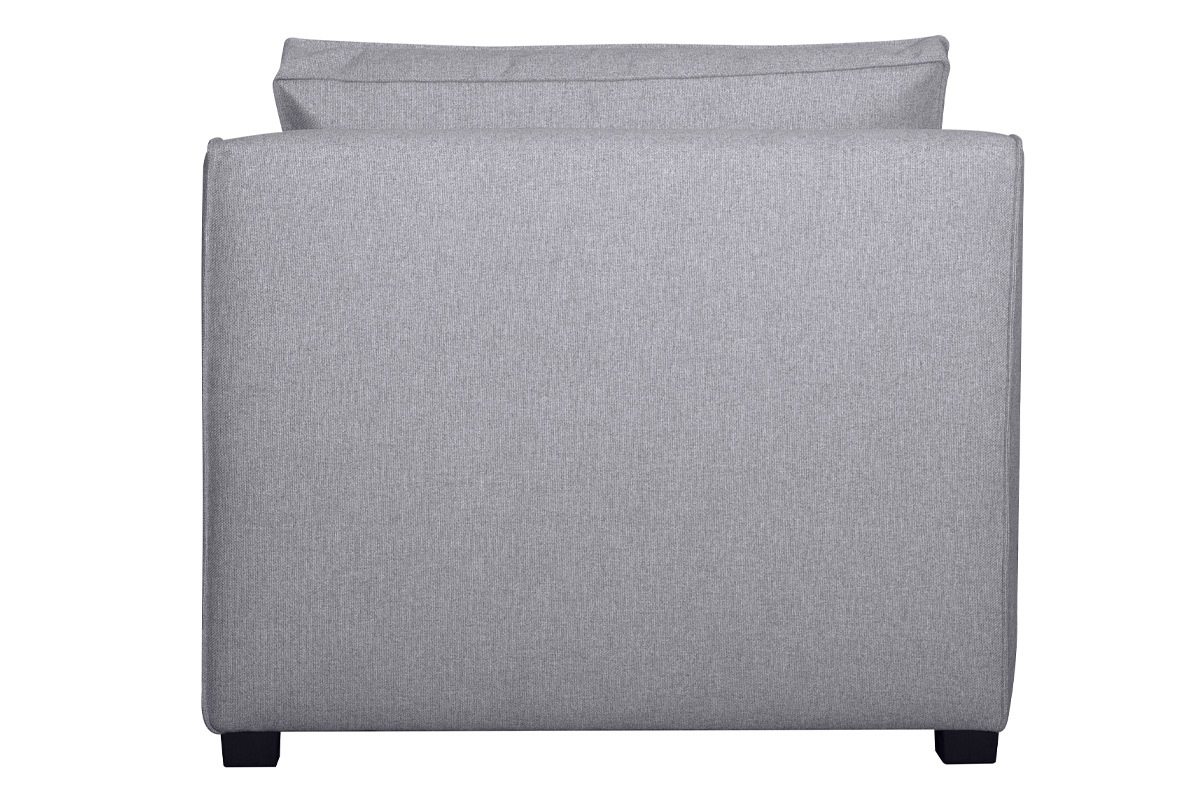 Chauffeuse 1 place design en tissu gris clair PLURIEL