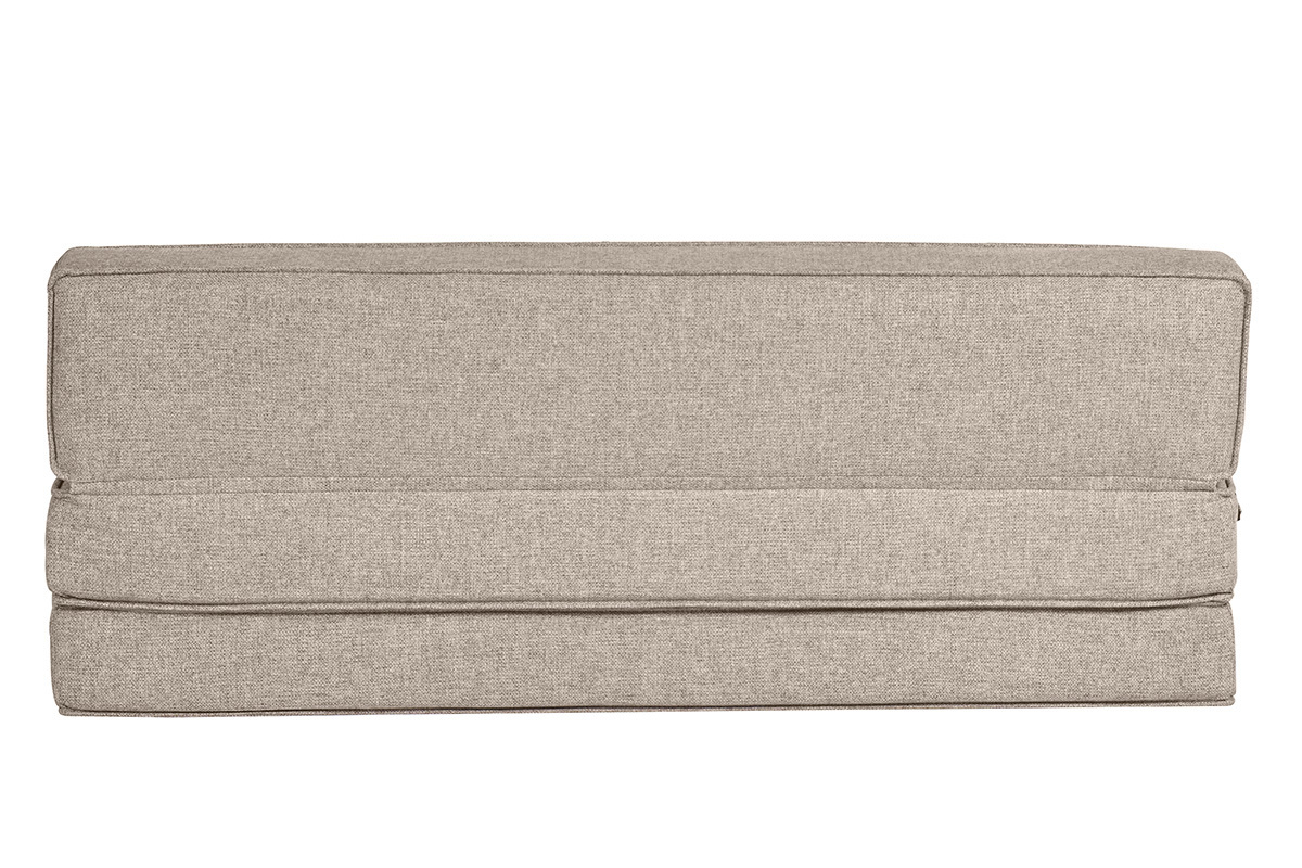 Chauffeuse 2 places convertible en tissu taupe KATY