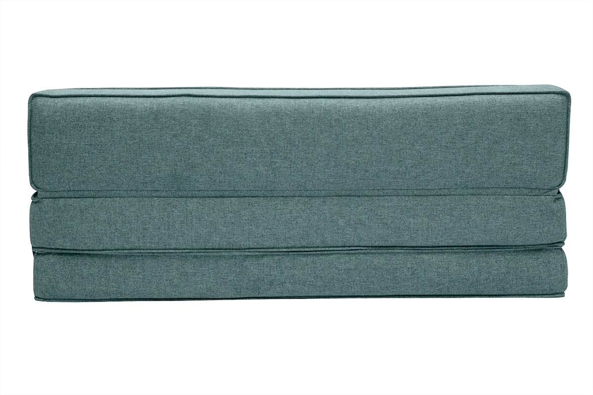 Chauffeuse convertible 2 places en tissu vert de gris KATY