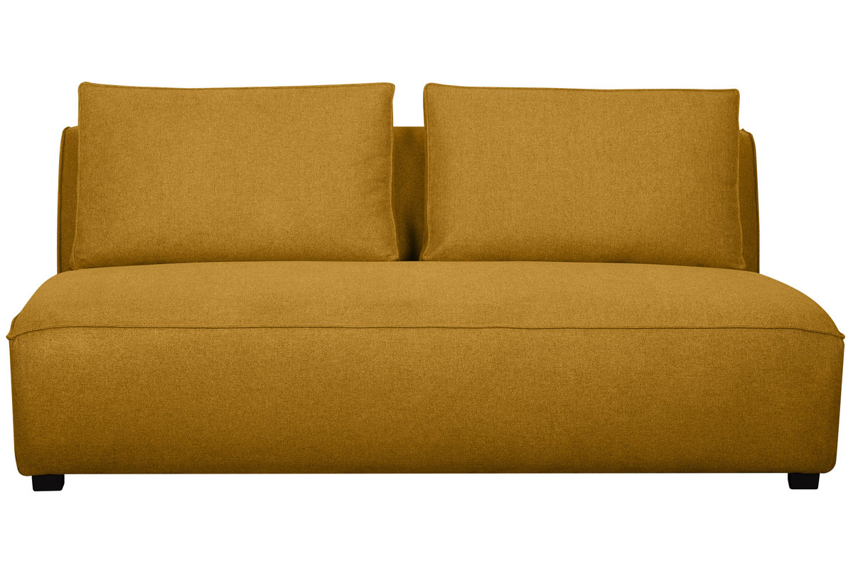 Chauffeuse double design en tissu jaune cumin PLURIEL