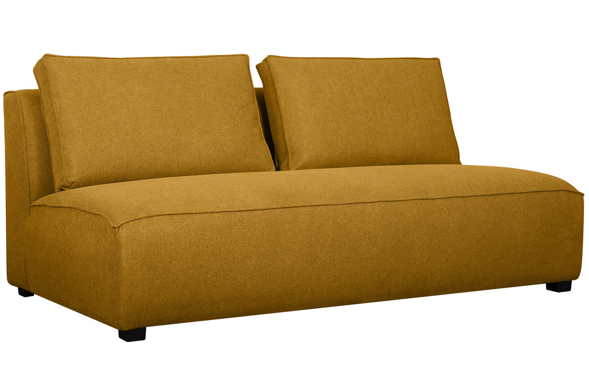 Chauffeuse double design en tissu jaune cumin PLURIEL