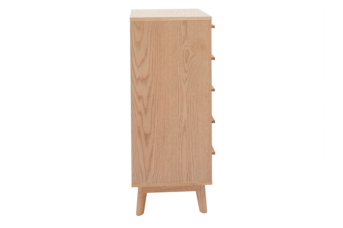 Commode chiffonnier - semainier scandinave 5 tiroirs L60 cm HELIA