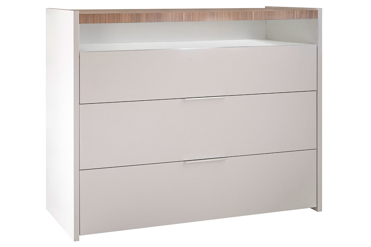 Commode design blanche 3 tiroirs L110 cm VERDI