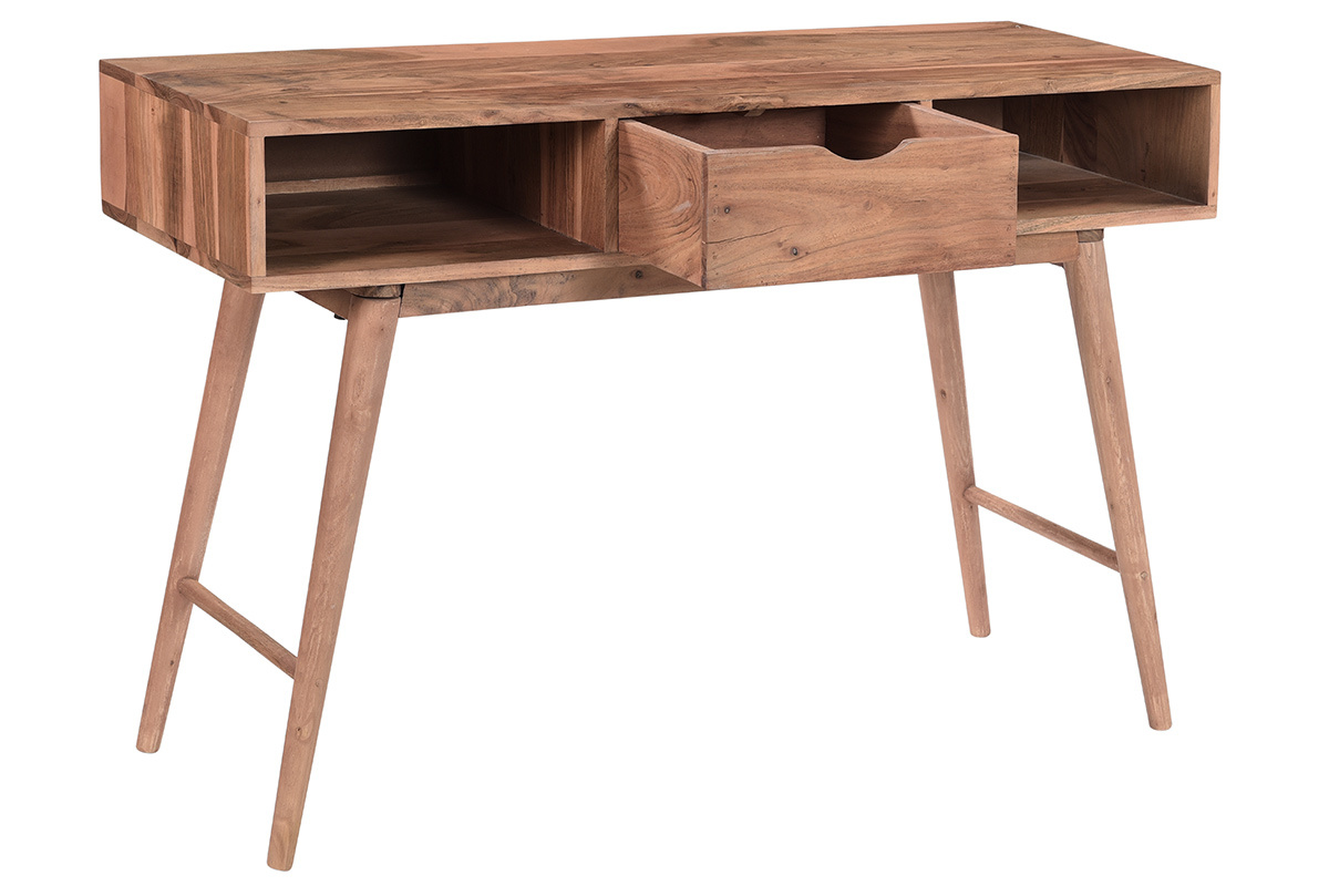 Console avec rangements 1 tiroir en bois massif L120 cm GLADY