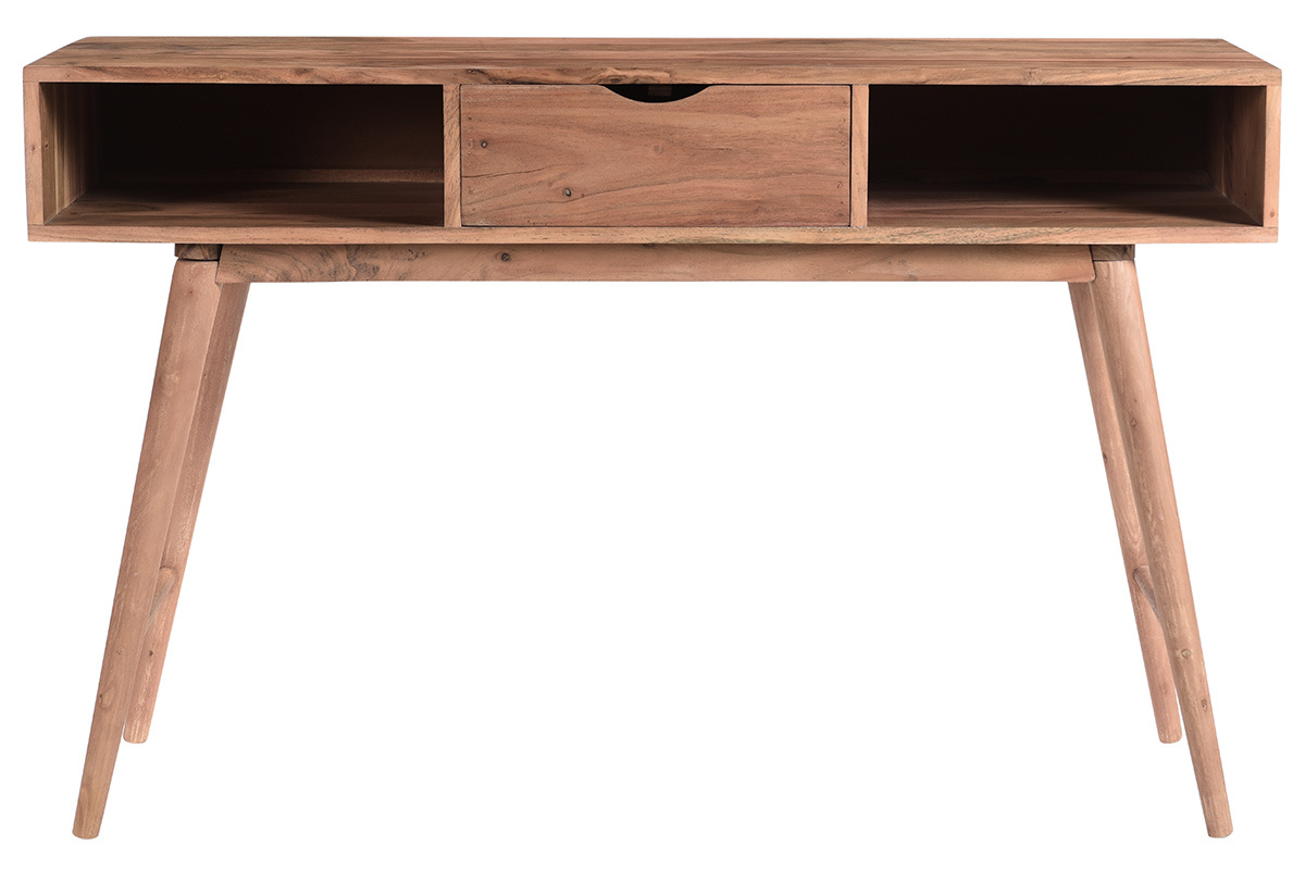 Console avec rangements 1 tiroir en bois massif L120 cm GLADY