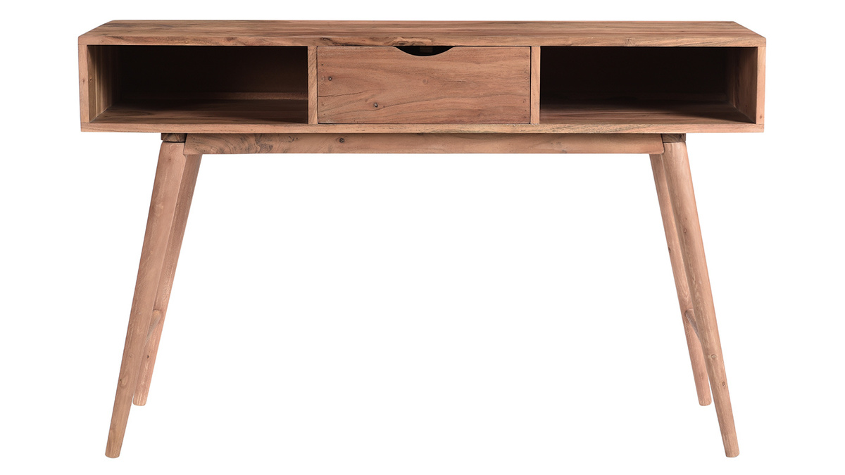 Console avec rangements 1 tiroir en bois massif L120 cm GLADY