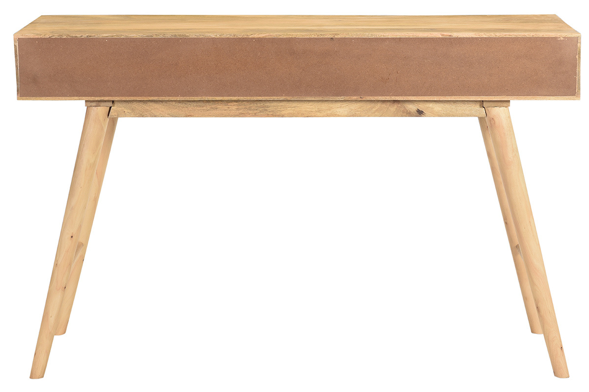 Console avec rangements 2 tiroirs en bois manguier massif L120 cm CRAIG