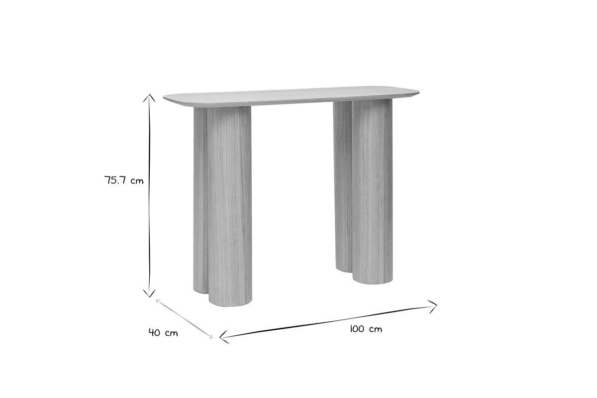 Console design en bois clair L100 cm FOLEEN