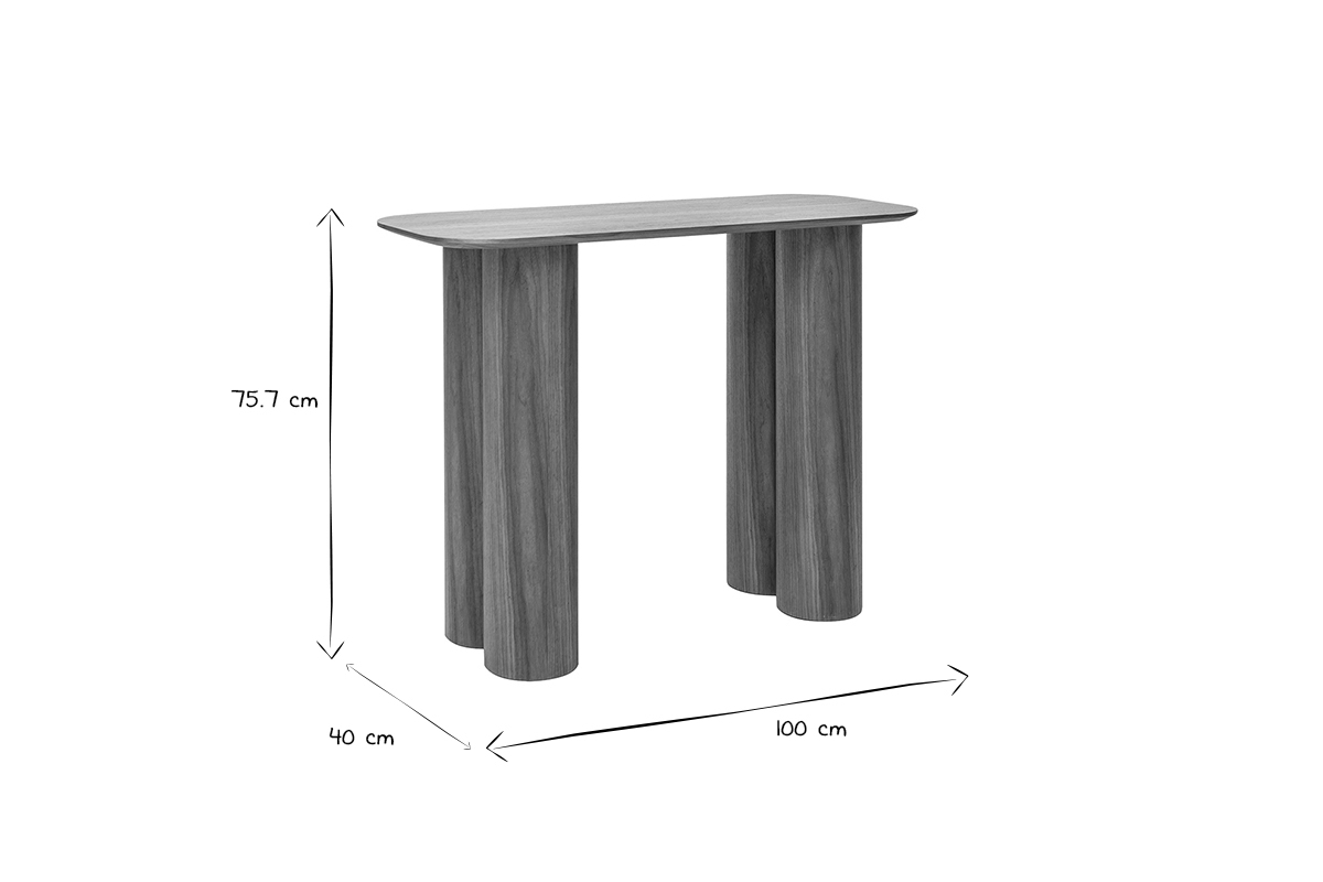 Console design en bois fonc L100 cm FOLEEN