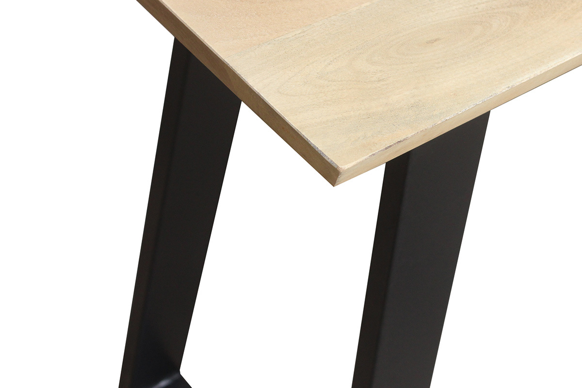 Console industrielle en bois manguier massif et mtal noir L120 cm VIJAY