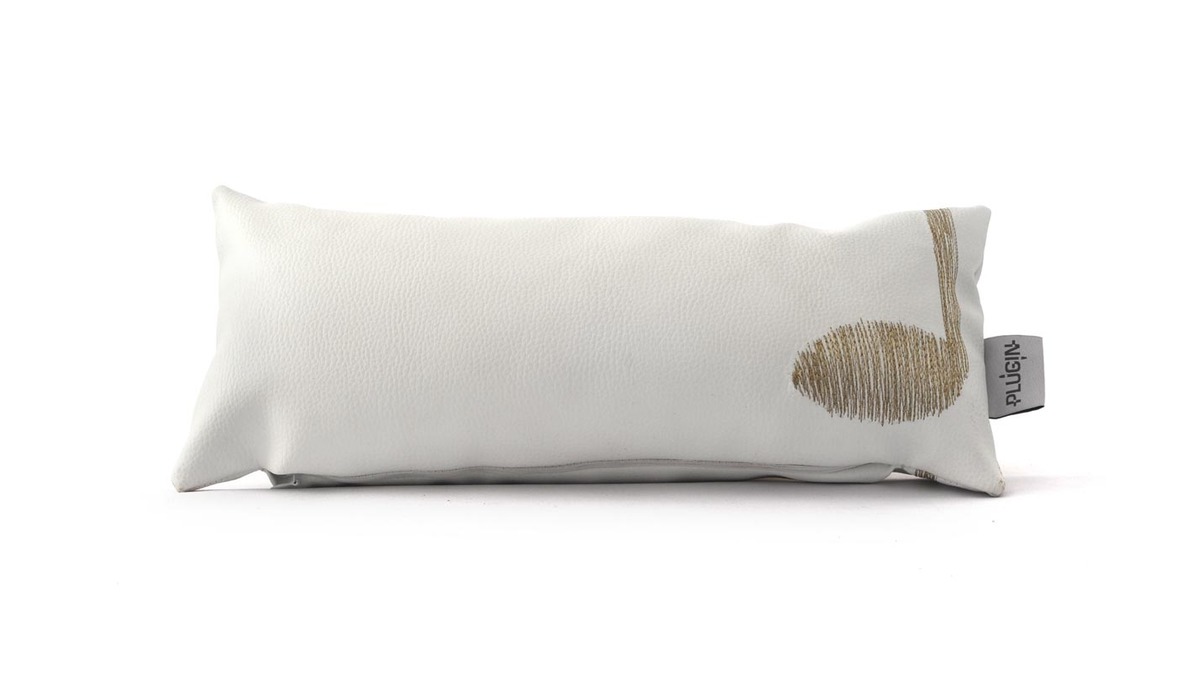 Coussin 40 X 20 Skai Design SOUND II Blanc, fil dor