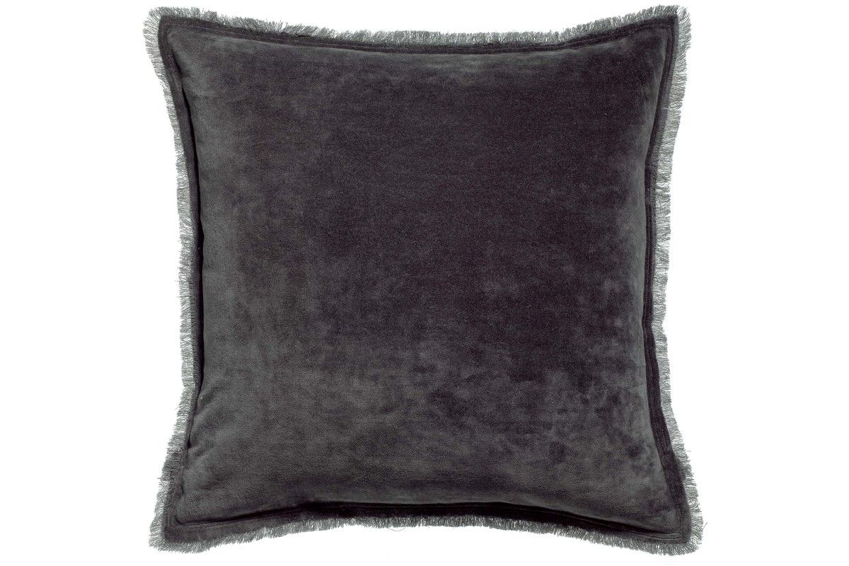 Coussin carr en velours gris ardoise 45 x 45 PESCA