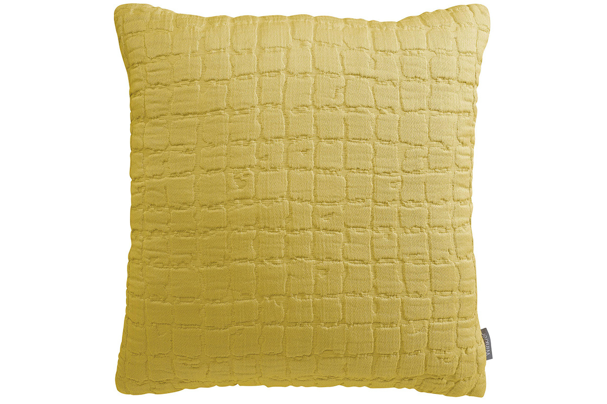 Coussin en coton textur jaune 45 x 45 cm WAFLE