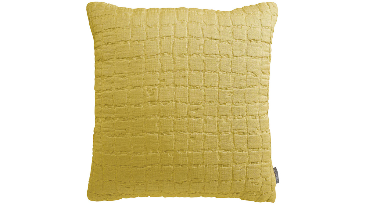 Coussin en coton textur jaune 45 x 45 cm WAFLE