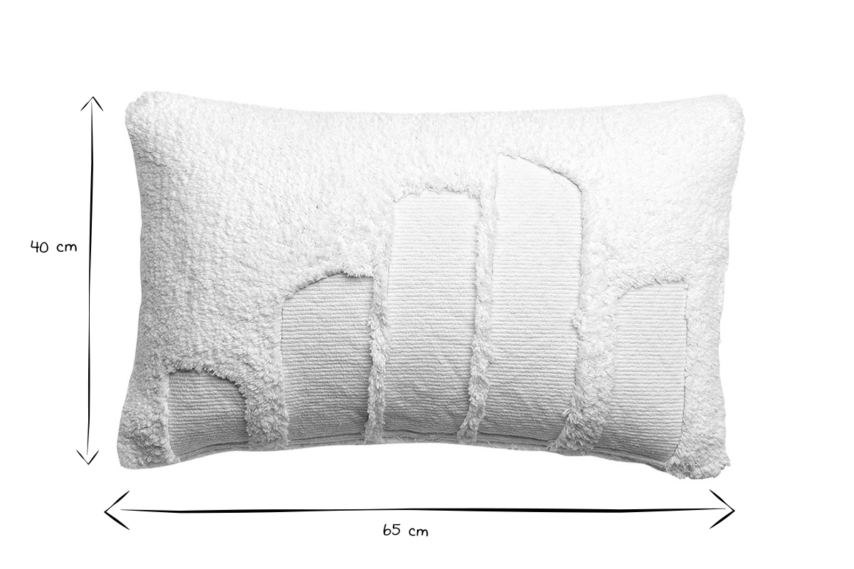 Coussin rectangulaire blanc textur 40 x 65 cm SNOW