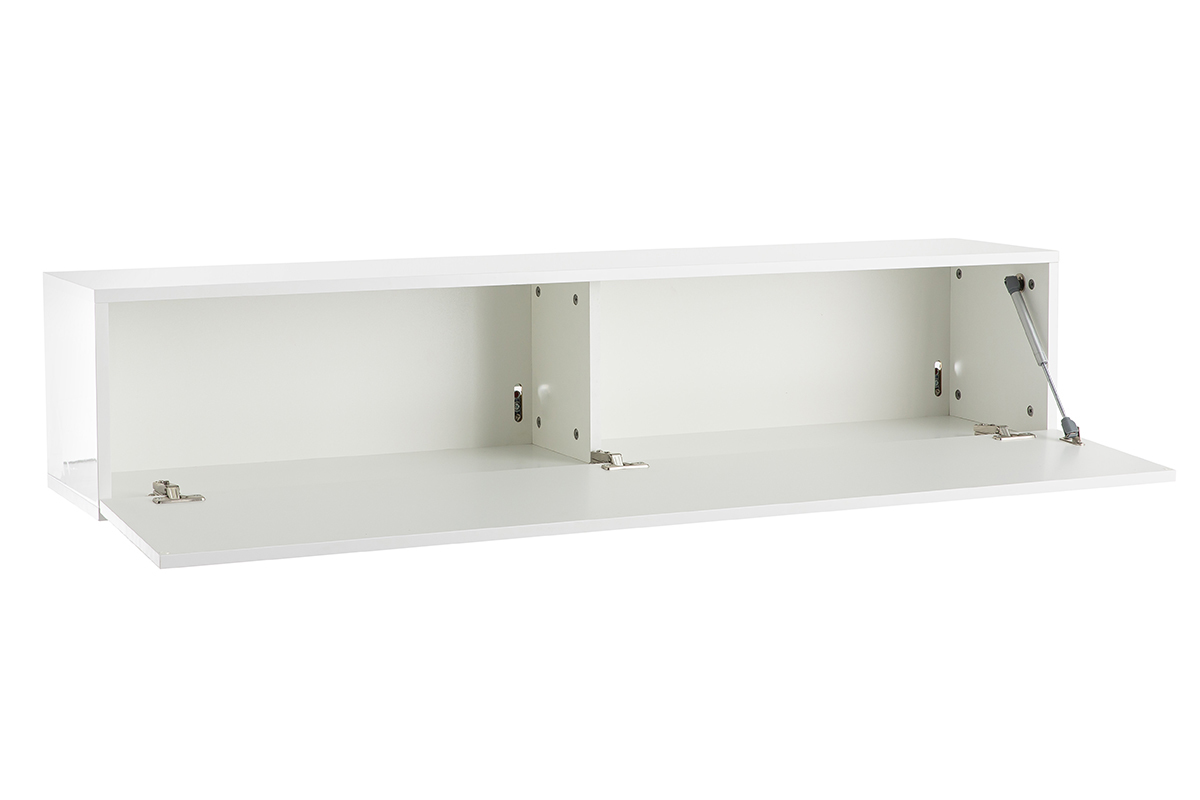 lment mural TV horizontal blanc laqu brillant L138 cm ETERNEL