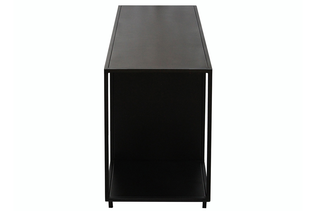 tagre basse ouverte meuble TV design en mtal noir L160 cm KARL