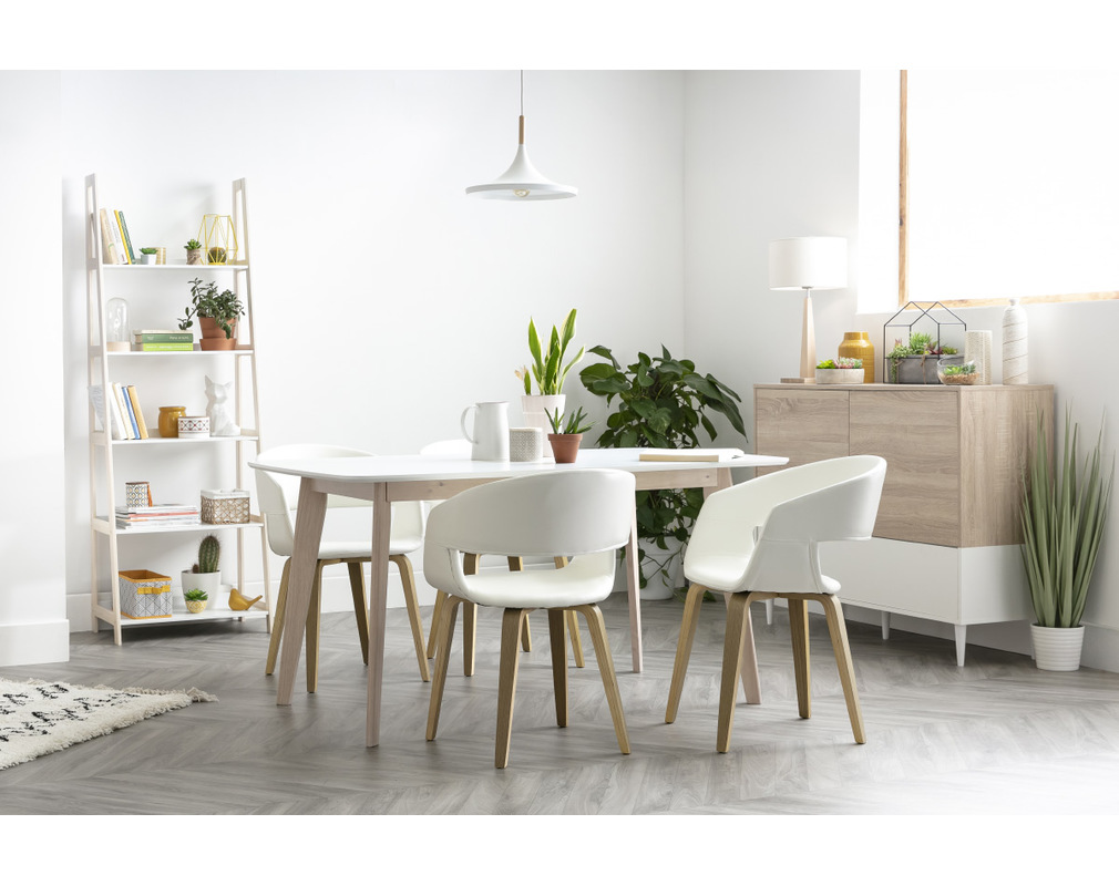 Etagere Echelle Scandinave Bois Clair Et Blanc Wilo Miliboo