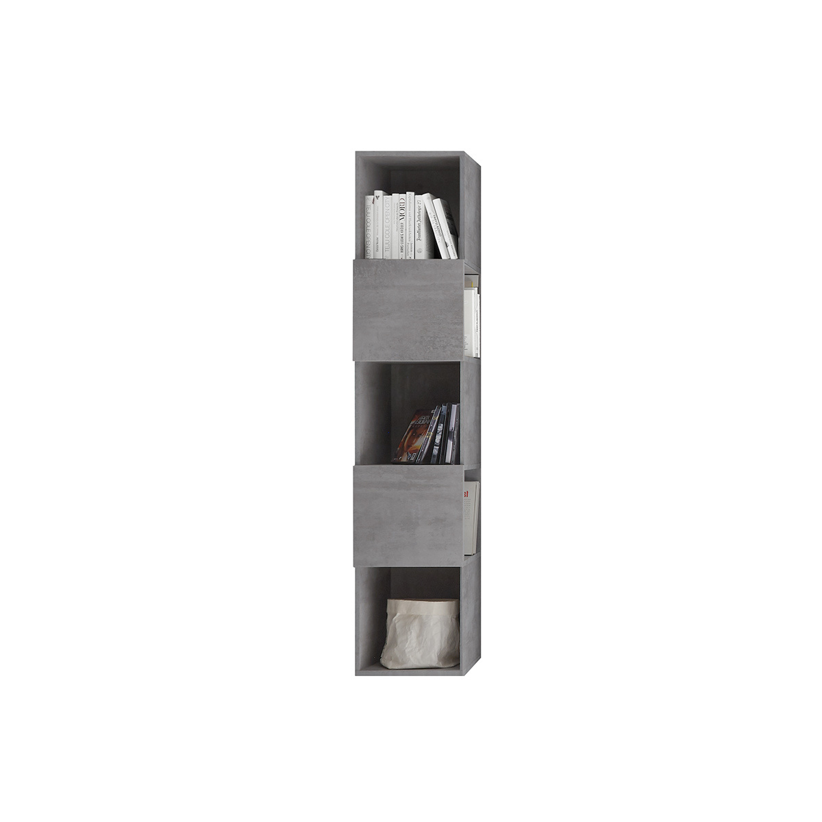 Etagère murale verticale finition béton 5 rangements L33 cm ETERNEL