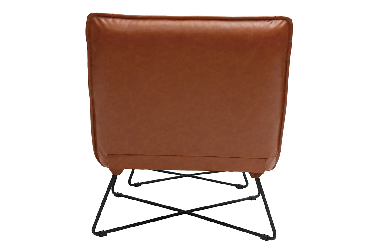 Fauteuil avec repose pied vintage marron PHILO