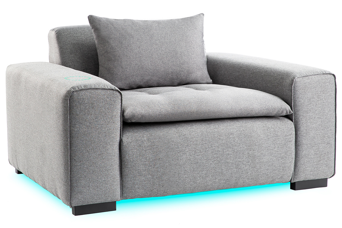 Fauteuil connect en tissu gris clair