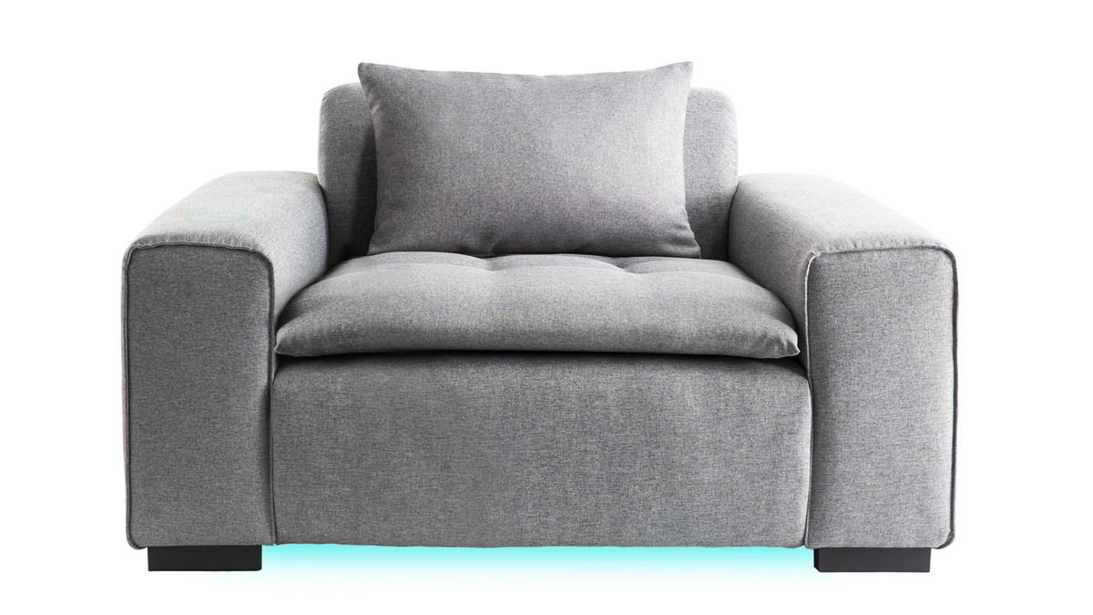 Fauteuil connect en tissu gris clair