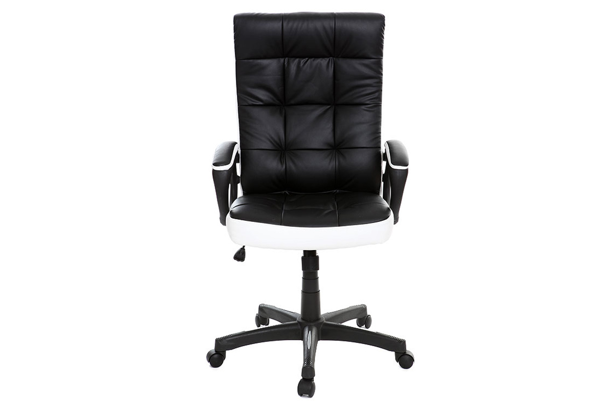 Fauteuil De Bureau Design Noir Et Blanc Lorenzo Miliboo