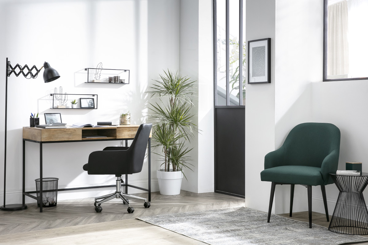 Fauteuil de bureau design noir SHANA