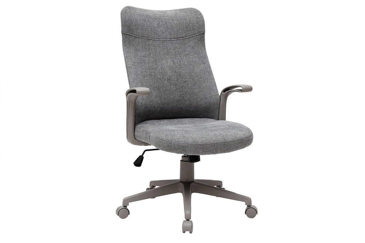 Fauteuil de bureau design tissu gris RISTER