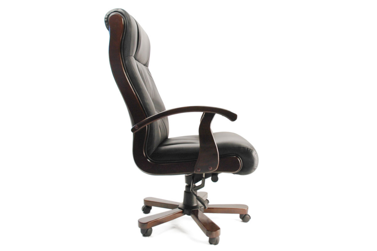 Fauteuil de bureau/direction en cuir noir MONALISA - Cuir de vache