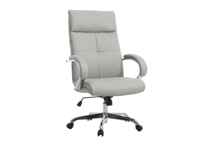 Fauteuil De Bureau Simili Cuir Gris Miliboo