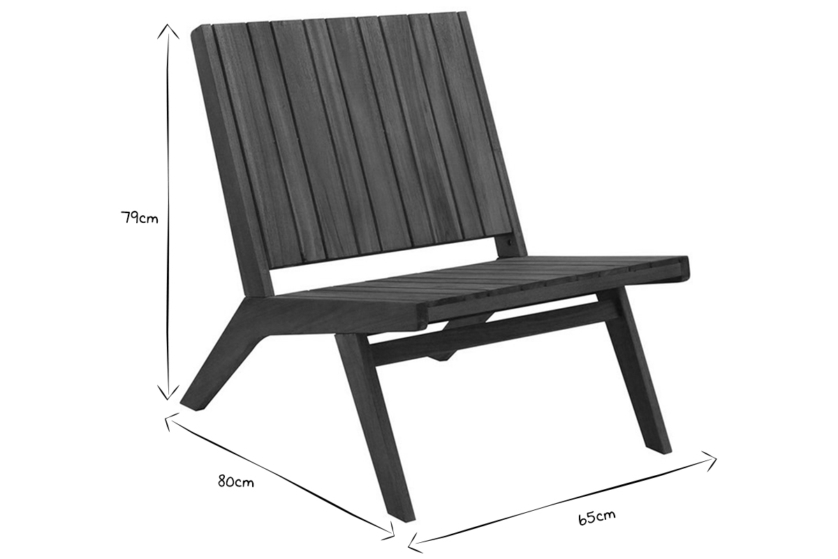 Fauteuil de jardin en bois massif TIDAK