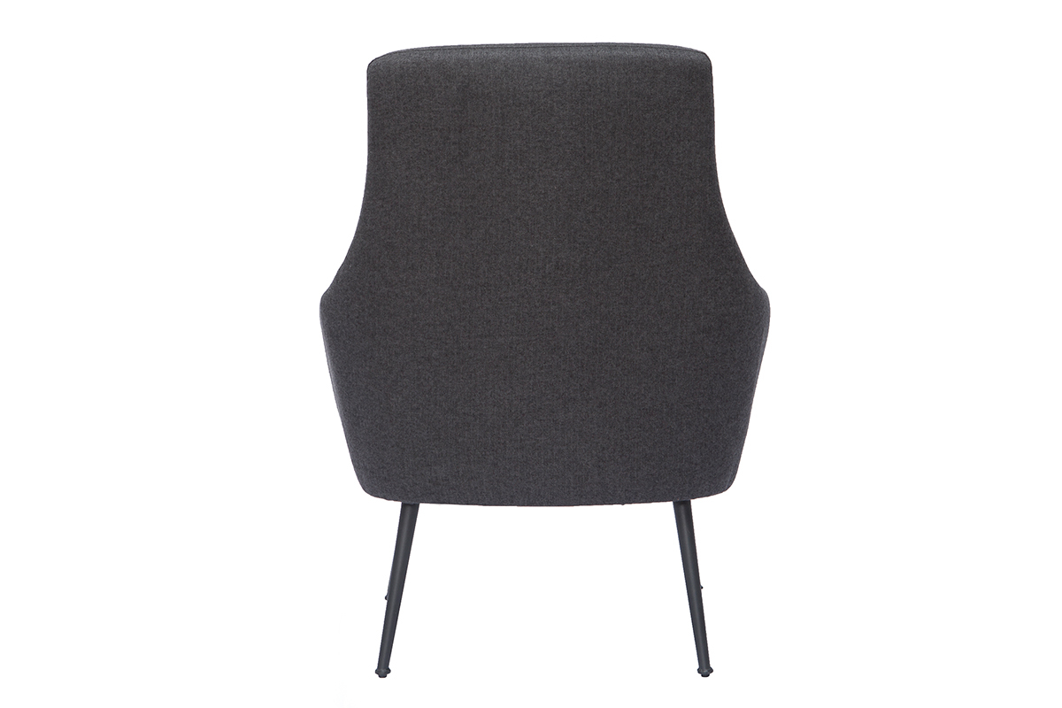 Fauteuil design en tissu gris fonc et mtal noir MONTANA