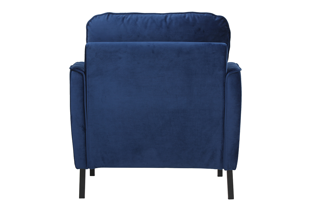 Fauteuil design en velours bleu BEKA