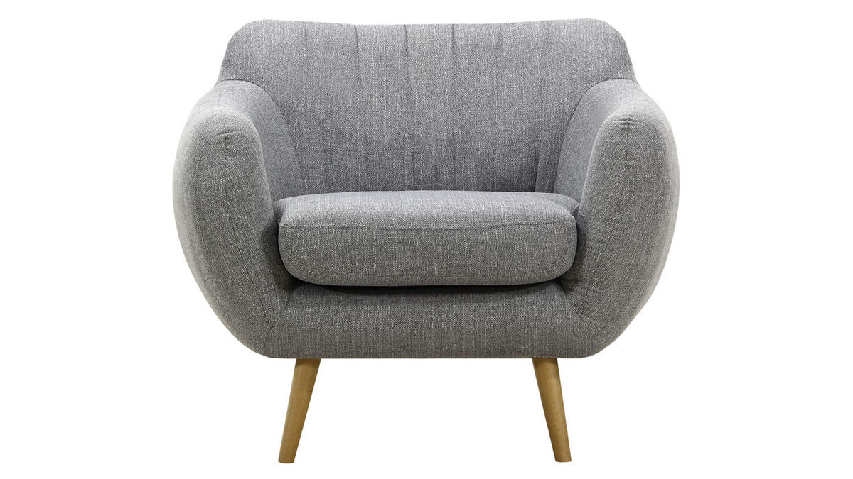 Fauteuil design gris perle RICHIE