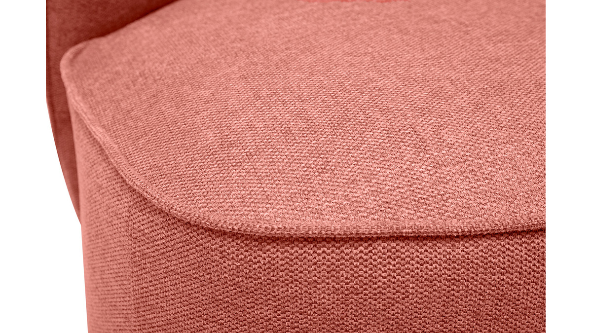 Fauteuil design pivotant en tissu effet velours textur terracotta AMBER