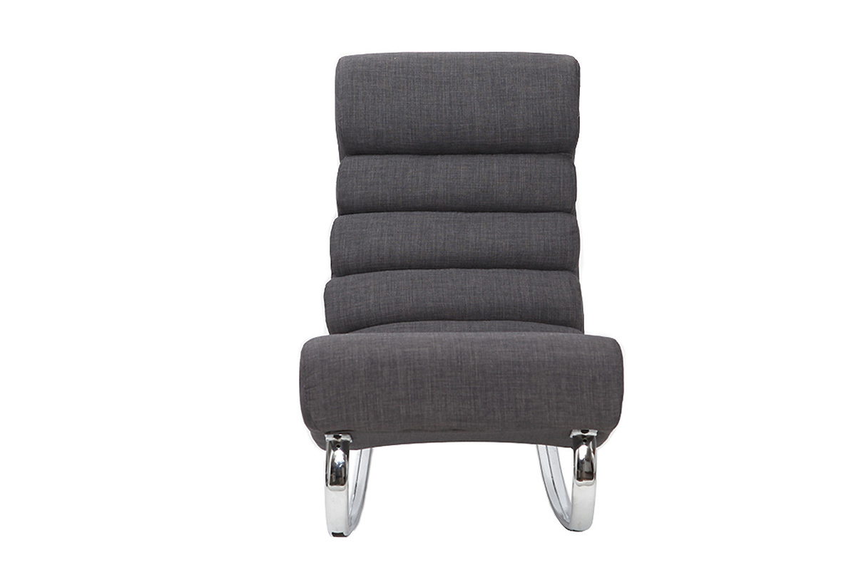 Fauteuil design tissu gris rocking chair TAYLOR