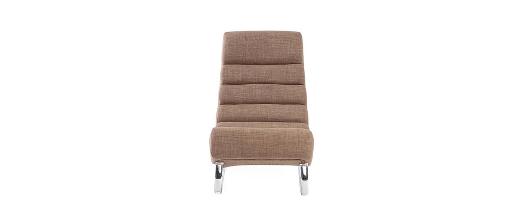 Fauteuil design Tissu taupe rocking chair TAYLOR - Miliboo