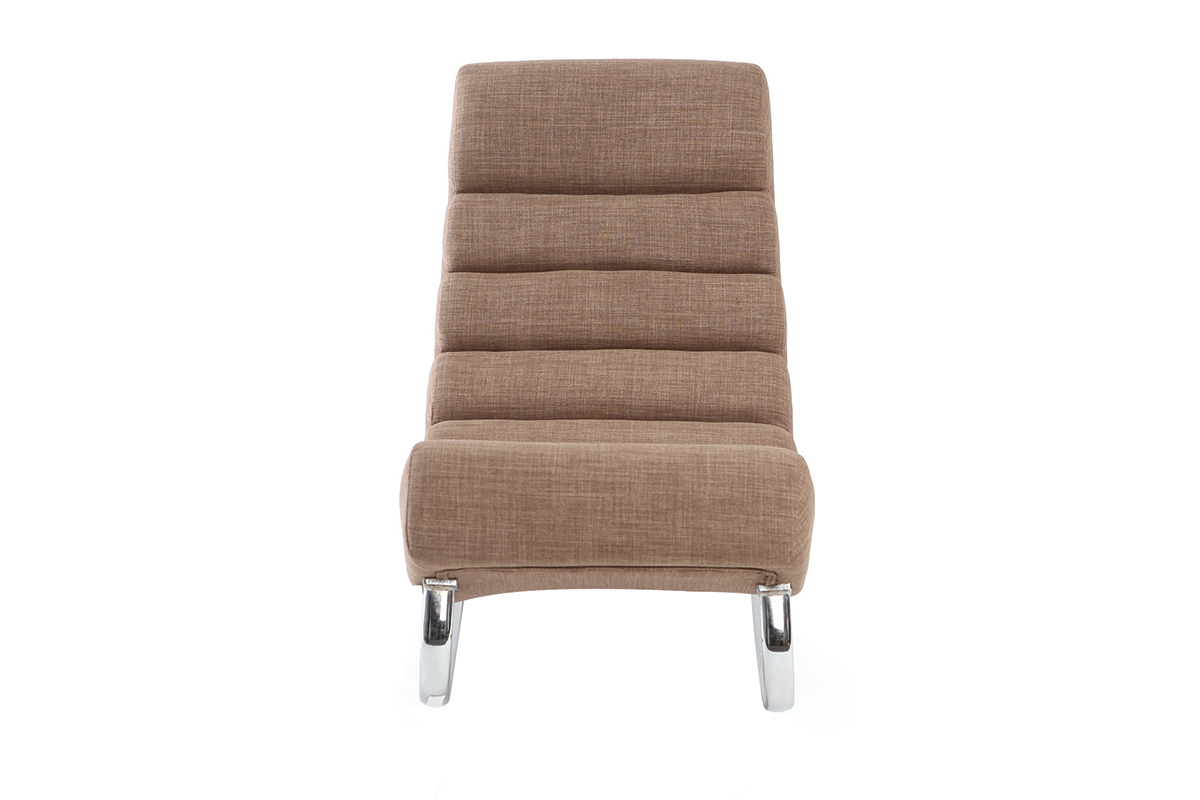 Fauteuil design tissu taupe rocking chair TAYLOR