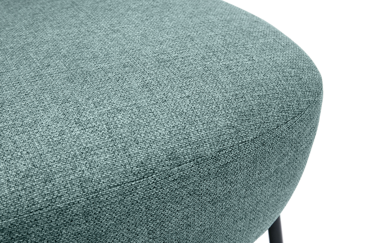 Fauteuil en tissu vert de gris et mtal noir BELEY