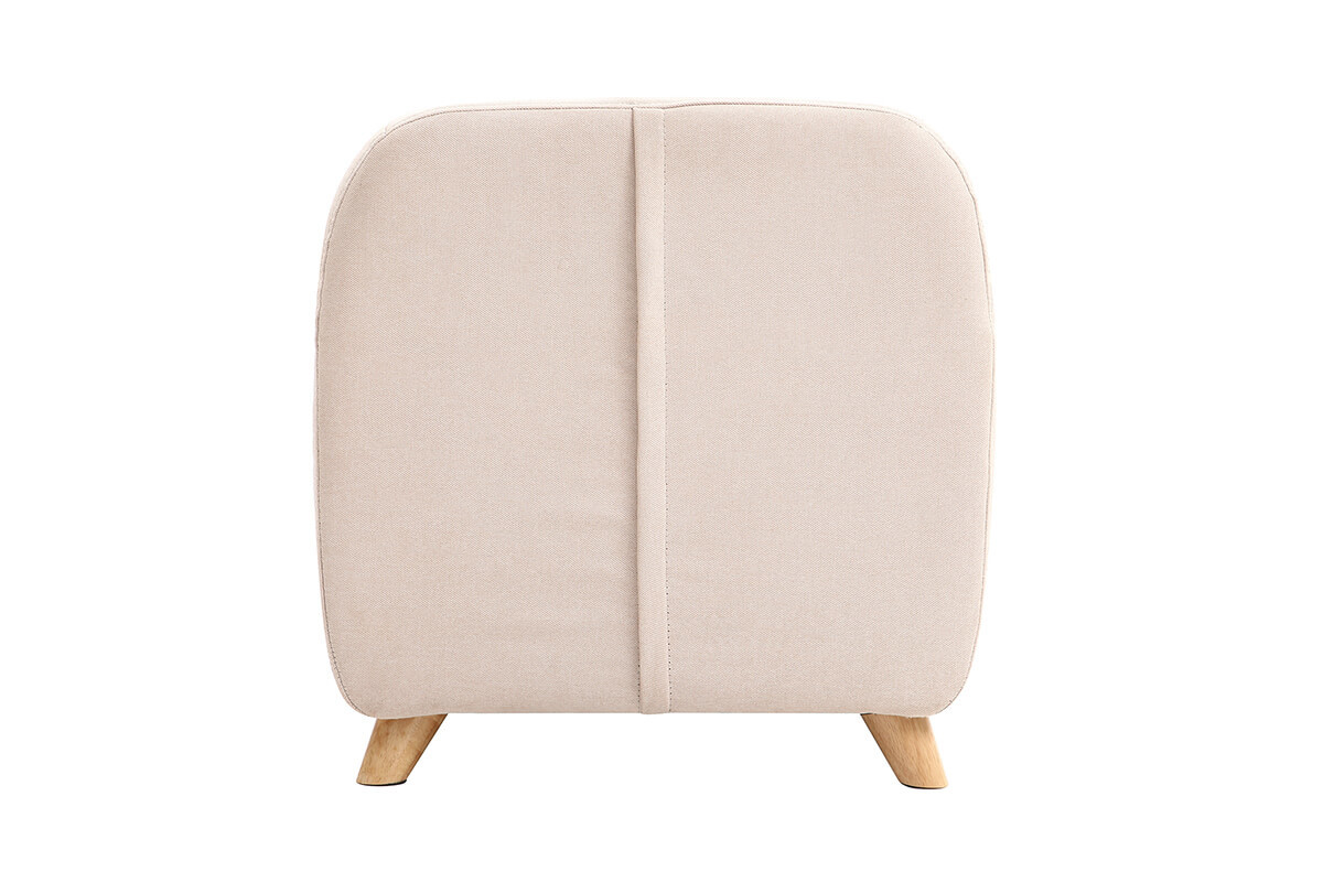 Fauteuil enfant scandinave en tissu rose poudr et bois clair NORKID