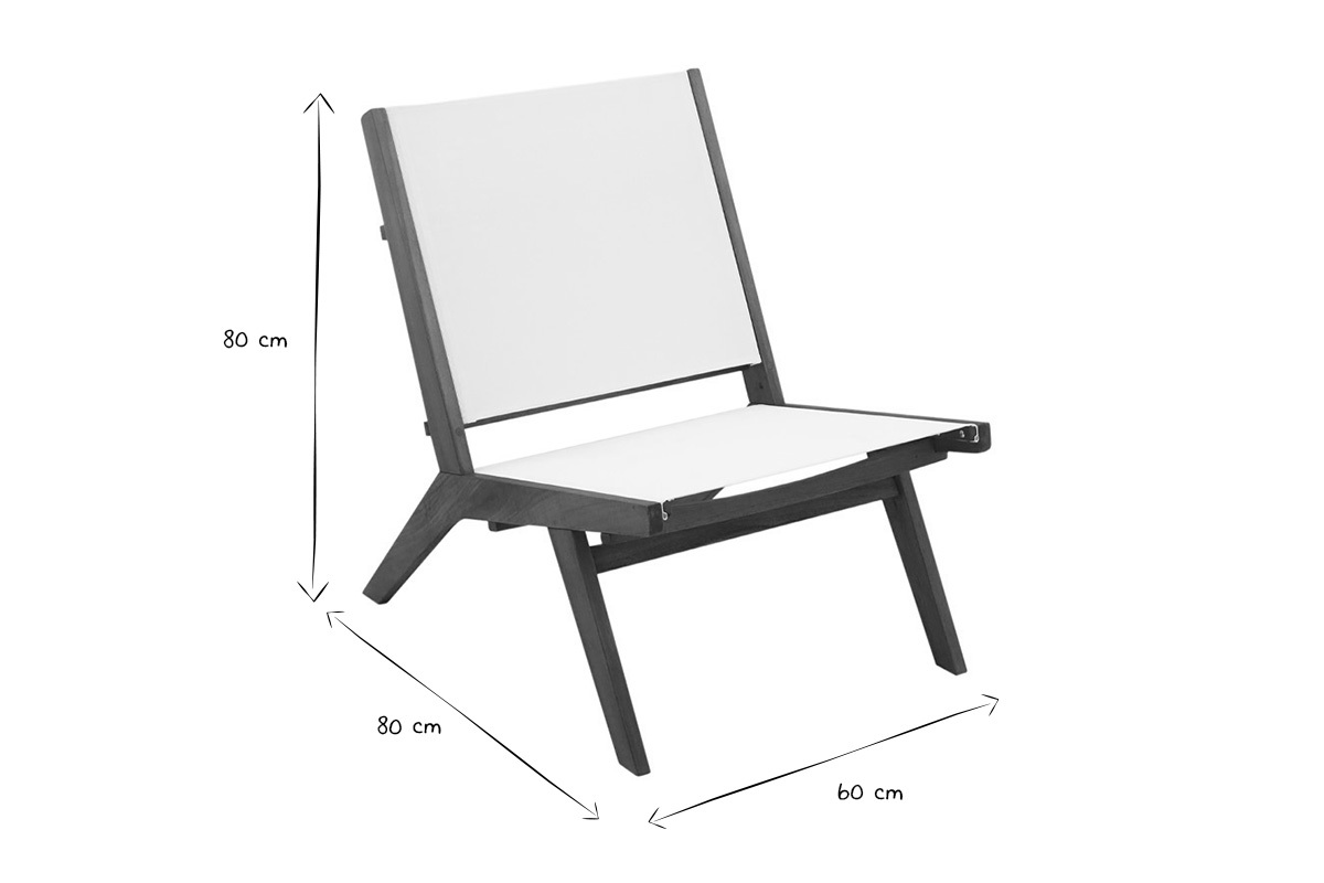 Fauteuil lounge de jardin en bois massif MALIBU