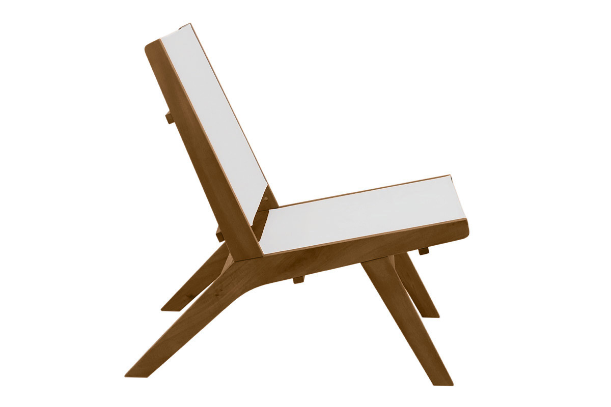 Fauteuil lounge de jardin en bois massif MALIBU