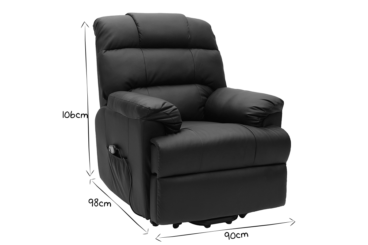 Fauteuil relax lectrique releveur noir PHOEBE