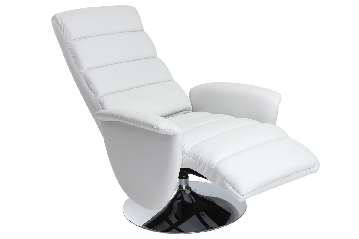 Fauteuil relax manuel blanc NELSON